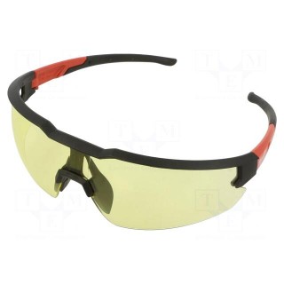 Safety spectacles | Lens: yellow | Features: anti-scratch coating