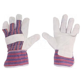 Protective gloves | Size: 10 | cotton,natural leather
