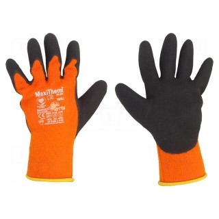 Protective gloves | Size: 10 | orange-black | MaxiTherm®