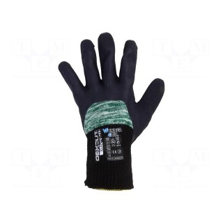 Protective gloves | Size: 10,XL | black | latex,mineral fiber