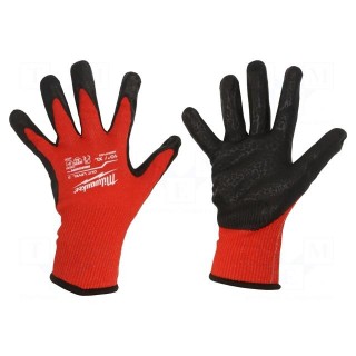 Protective gloves | Size: 10,XL | black/red | Resistance to: cutting