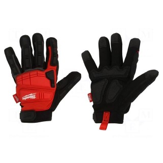 Protective gloves | Size: 10,XL | black/red | Resistance to: impact