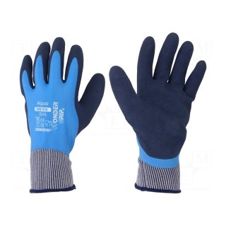 Protective gloves | Size: 10,XL | blue | latex,polyamide | Aqua