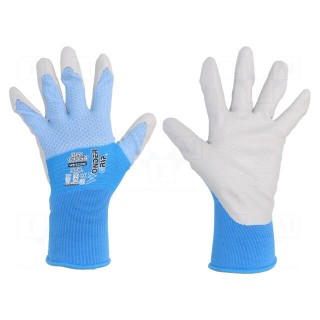Protective gloves | Size: 10,XL | blue/white | nitryl,polyester