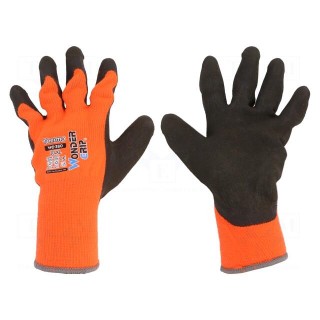 Protective gloves | Size: 10,XL | orange | acrylic,latex | Thermo