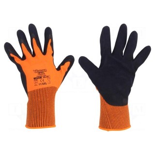 Protective gloves | Size: 11,XXL | orange | acrylic,latex