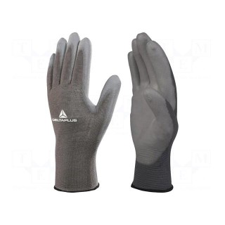 Protective gloves | Size: 8 | grey | polyester,polyurethane | VE702PG