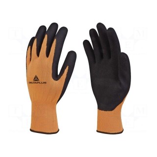 Protective gloves | Size: 7 | orange-black | latex,polyester