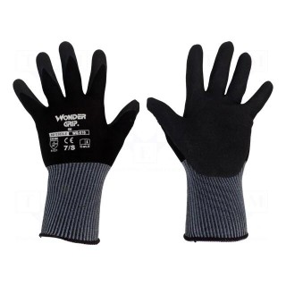 Protective gloves | Size: 7,S | black | nitryl,polyamide | Oil