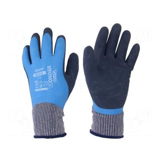 Protective gloves | Size: 7,S | blue | latex,polyamide | Aqua