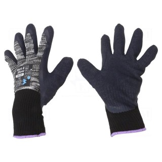 Protective gloves | Size: 7,S | grey | cotton,latex,polyester