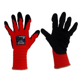 Protective gloves | Size: 7,S | red | polyester | Opty