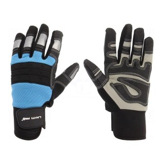 Protective gloves | Size: 8 | black/blue | microfiber,plastic