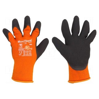 Protective gloves | Size: 8 | orange-black | MaxiTherm®