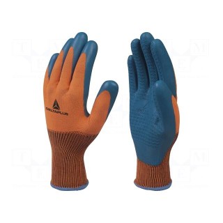 Protective gloves | Size: 8 | orange-navy blue | latex,polyester