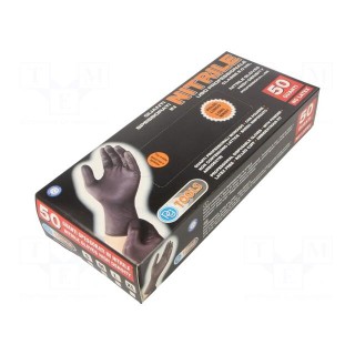 Protective gloves | Size: 8,M | black | nitryl | 50pcs.