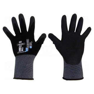 Protective gloves | Size: 8,M | black | nitryl,polyamide | Oil