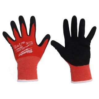 Protective gloves | Size: 8,M | black/red | Resistance to: cutting