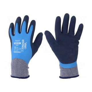 Protective gloves | Size: 8,M | blue | latex,polyamide | Aqua