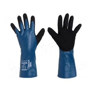 Protective gloves | Size: 8,M | blue | nitryl,polyamide | Oil Guard