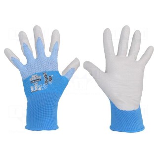 Protective gloves | Size: 8,M | blue/white | nitryl,polyester