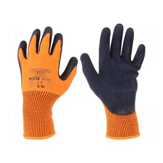 Protective gloves | Size: 8,M | orange | acrylic,latex | Thermo Lite