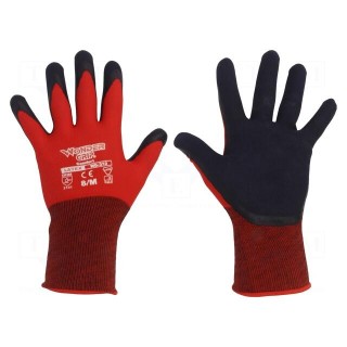 Protective gloves | Size: 8,M | red | polyester | Comfort