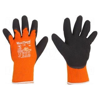 Protective gloves | Size: 9 | orange-black | MaxiTherm®
