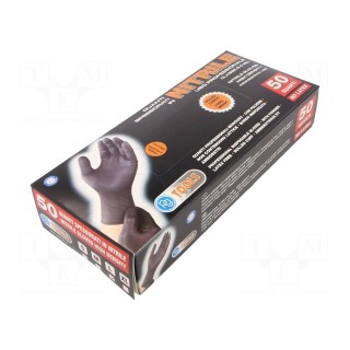 Protective gloves | Size: 9,L | black | nitryl | 50pcs.