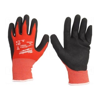 Protective gloves | Size: 9,L | black/red | Resistance to: cutting