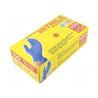 Protective gloves | Size: 9,L | blue | nitryl | 100pcs.