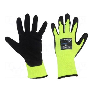 Protective gloves | Size: 9,L | green (light) | polyester | Opty