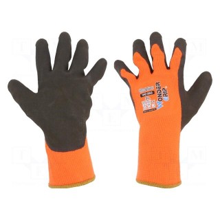 Protective gloves | Size: 9,L | orange | acrylic,latex | Thermo