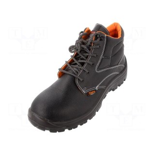 Boots | Size: 46 | black | leather | with metal toecap | 7243EN