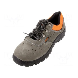 Shoes | Size: 43 | grey-black | leather | with metal toecap | 7246E