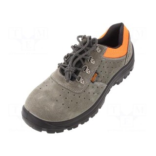 Shoes | Size: 46 | grey-black | leather | with metal toecap | 7246E