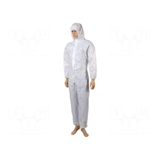 Protective coverall | Size: XXL | white | DT115 | with a hood