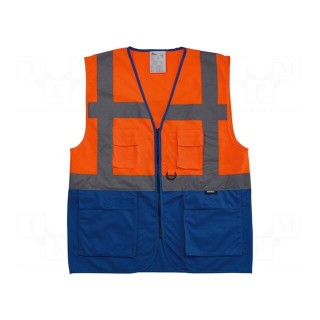 Reflection waistcoat | Size: L | orange-blue | warning
