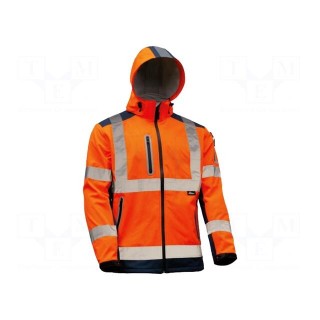 Softshell jacket | Size: L | orange-navy blue | warning