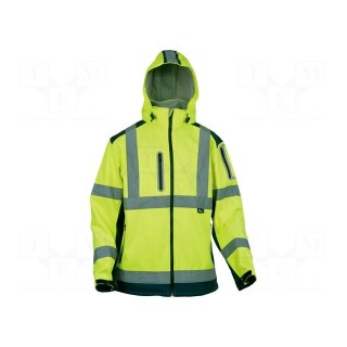 Softshell jacket | Size: M | yellow-navy blue | warning