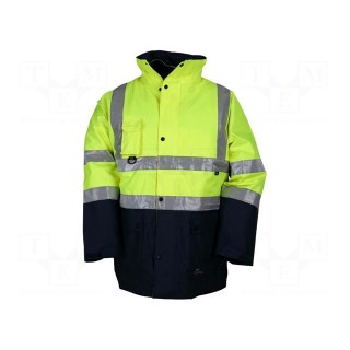 Work jacket | Size: XXXXL | yellow-navy blue | warning,all-season