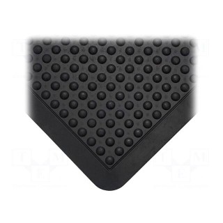 Anti fatigue mat | Width: 0.9m | L: 1.2m | rubber | black | Bubblemat