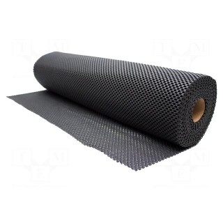 Bench mat | Width: 0.6m | L: 10m | foam,PVC | black | antislip | GripSafe