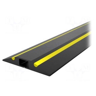 Cable protector | Width: 68mm | L: 9m | PVC | H: 11mm | yellow-black