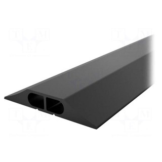 Cable protector | Width: 83mm | L: 3m | PVC | H: 14mm | black | Chambers: 2