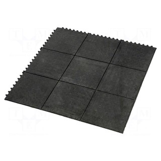 Gym mat | Width: 0.9m | L: 0.9m | rubber,nitryl | black | Thk: 18mm
