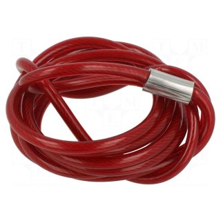 Rope | L: 1.8m | Mat: steel | Colour: red | Plating: vinyl