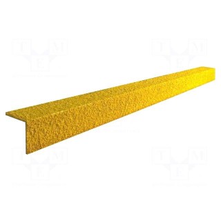 Stair tread | Width: 55mm | L: 1m | fiberglass,resin | H: 55mm | yellow