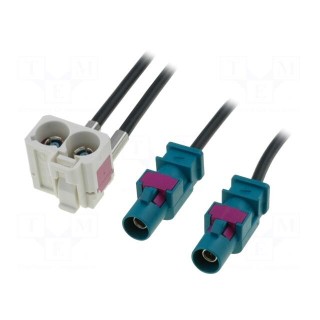 Antenna adapter | Fakra plug x2,Fakra double socket | 0.25m | VW