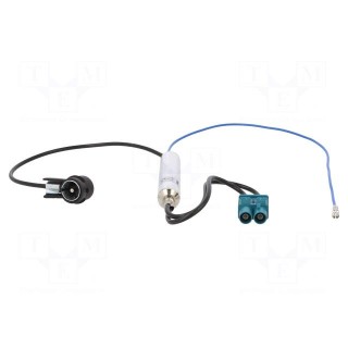 Antenna separator | Fakra double socket,ISO plug angled | Audi